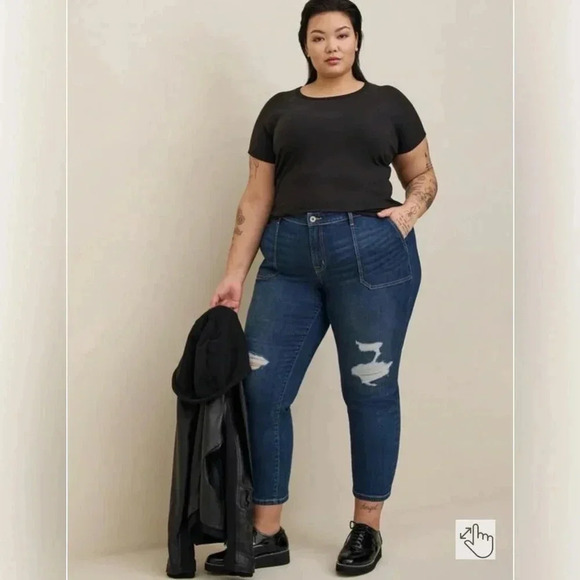 Torrid Perfect Boyfriend Ankle Vintage Stretch Mid-Rise Jean 16R - Picture 3 of 8